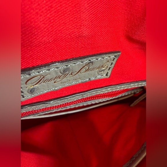 Dooney & Bourke Gray Ostrich Leather Satchel Crossbody Bag Purse - Picture 4 of 12